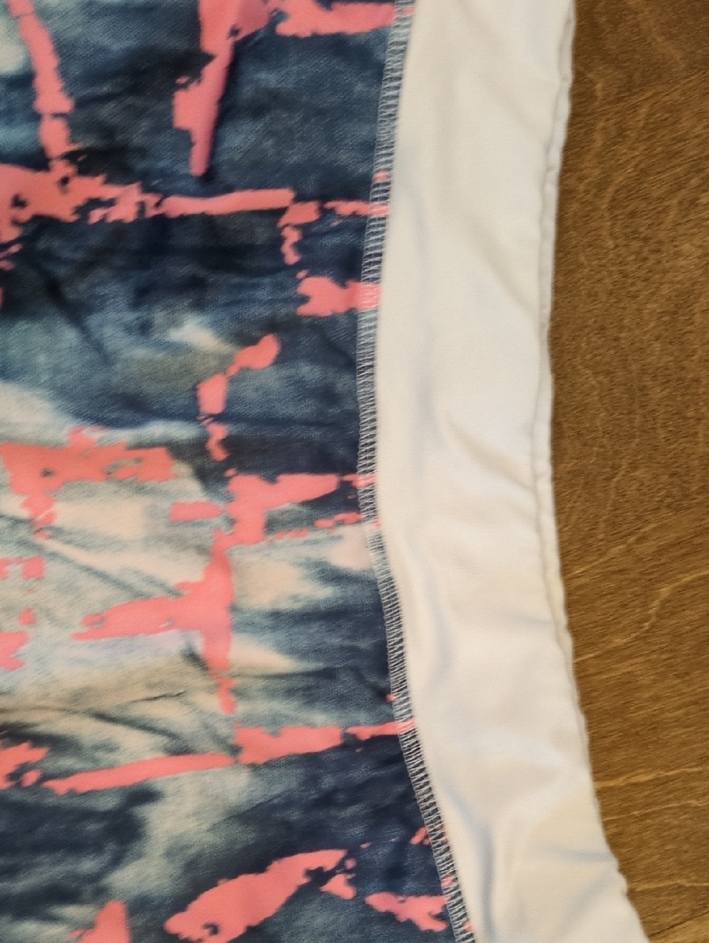 Sofibella Tennis Skirt Blue Tie-Dye Ruffle Skirt with Pink Accent, Size Small - Picture 4 of 10